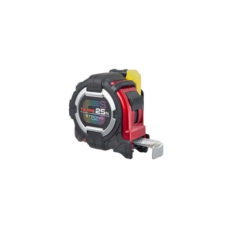 TAJIMA Tape Measure - 25 ft x 1-1/16 inch GS-Lock Measuring Tape with Shock Resistant Case & Safety Clip Holder - GSSF-25BW - Image 1